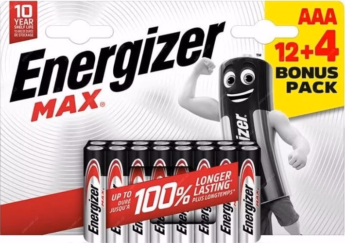 Energizer LR03/16 Max AAA 12+4 zdarma