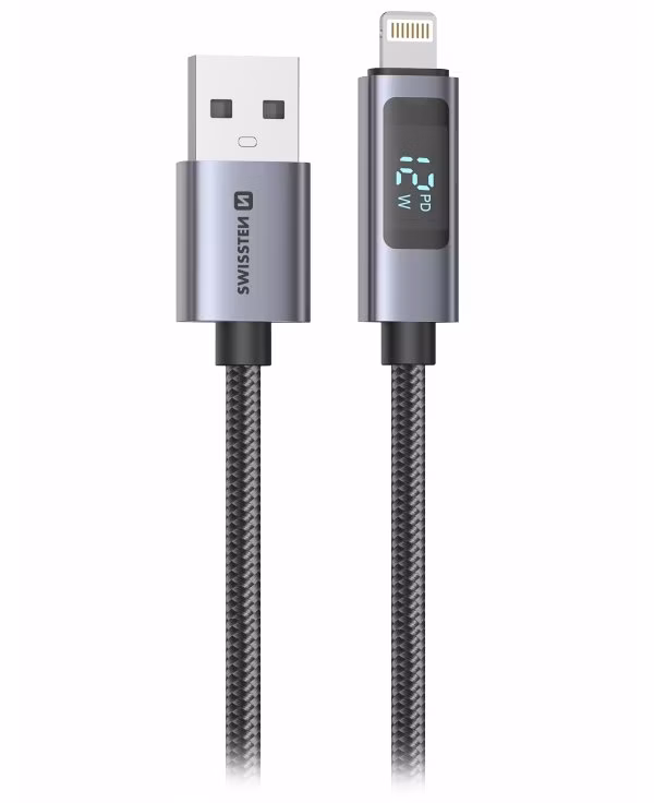 Swissten LCD kabel USB-A / lightning 1m