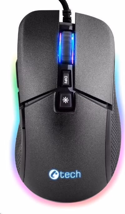C-TECH herná myš Dawn, pre príležitostné hranie, 6400 DPI, RGB podsvietenie, USB