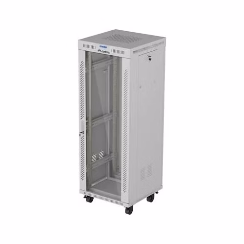 INSTALAČNÍ STOJAN 19" 32U 600X600 ŠEDÉ SKLENĚNÉ DVEŘE LCD LANBERG (FLAT PACK) V2