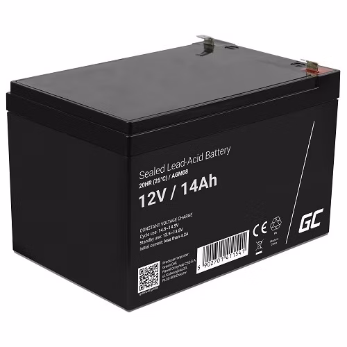 Green Cell AGM VRLA 12V 14Ah maintenance-free battery for the alarm system, cash register, toys