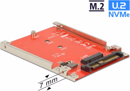 Delock 2.5” Převodník U.2 SFF-8639 > M.2 NVMe Key M - 7 mm
