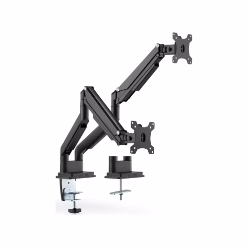 Digitus universální držák monitoru duální s plynovou pružinou, 15-32 ", 2x 9 kg (max.), Černý VESA: 75 x 75, 100 x 100