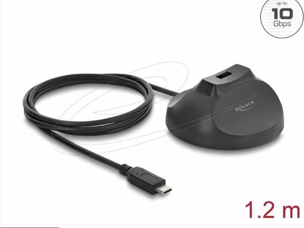 Delock Magnetická základna ze zásuvky USB Typ-A na zástrčku USB Type-C™, s dokovacím kabelem 10 Gbps, délky 1,2 m