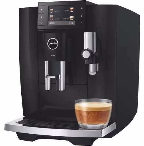 JURA E8 Piano Black automatický kávovar, 27 nápojů, Hot/Light Brew, Sweet Foam, P.A.G.2, One-Touch