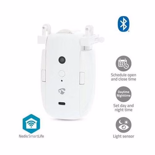 Nedis BTMC20WT1PC - SmartLife Robot se Záclonou | I Kolejnice / U Kolejnice | Závěsy | Napájení z baterie| Bílá