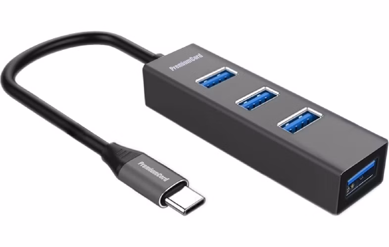 PremiumCord 5G SuperSpeed USB Hub Type C na 4x USB 3.2 Gen 1