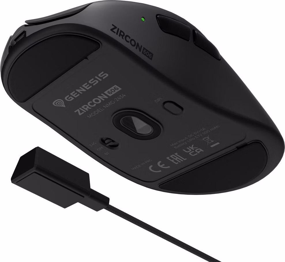 Herná bezdrôtová myš Genesis ZIRCON 606/Herná/Optická/26 000 DPI/USB+BT/Sivá