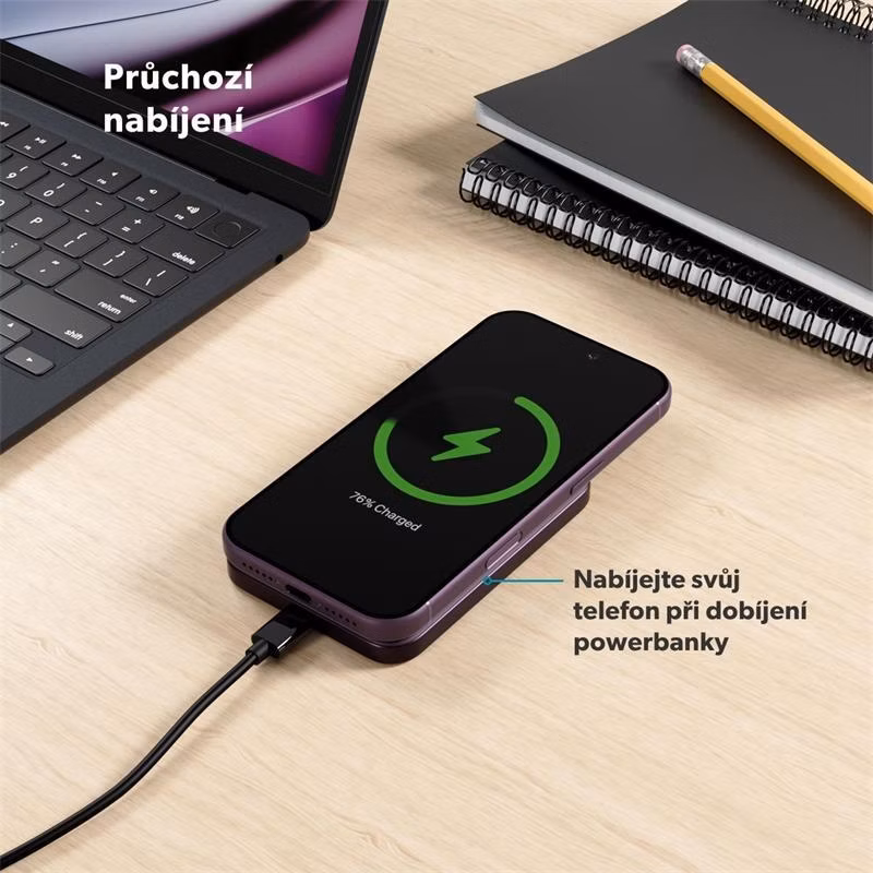 Epico UltraPack Qi2 Slim 5000mAh Alu Mag+ Wireless Power Bank EM51 - tmavo fialová