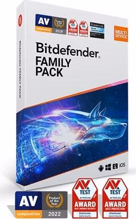 Bitdefender Family pack pro domácnost (15 zařízení) na 1 rok