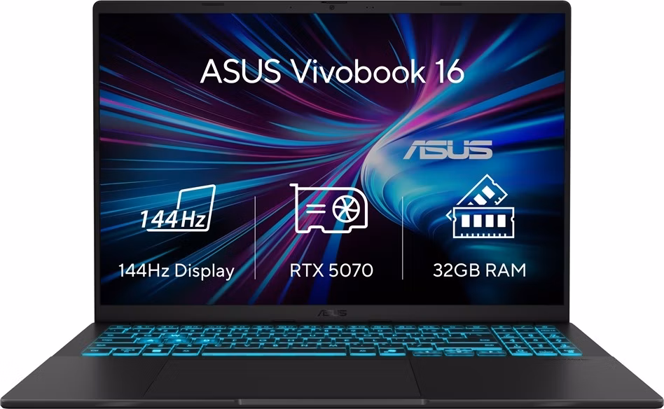 ASUS V16/V3607VP-RP028W/7-240H/16"/WUXGA/32GB/1TB/RTX 5070/W11H/Black/2R