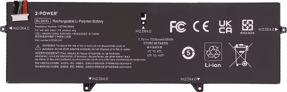 2-power BL04XL 4 článková Baterie do Laptopu 7,7V 6800mAh