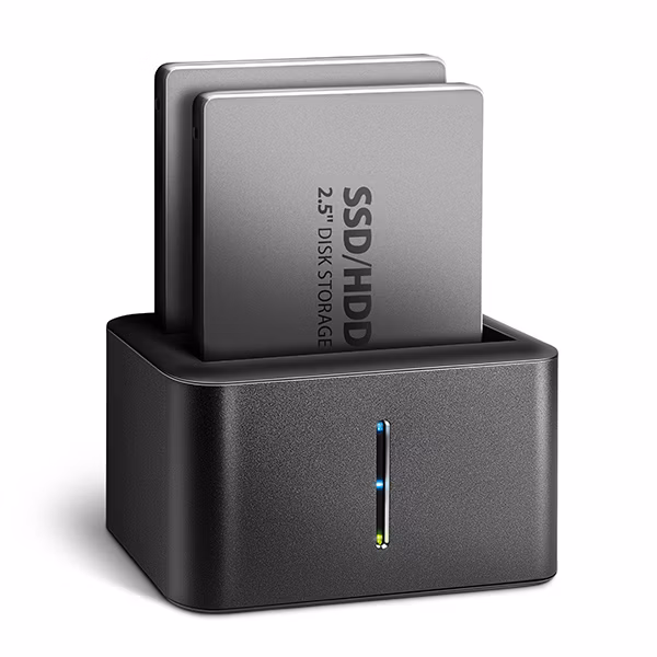 AXAGON klonovací stanice pro 2x SATA 6G disk / ADSA-D25 / 2,5" / USB 3.2 Gen1 / datový 0,6m kabel / nabíjecí USB kabel