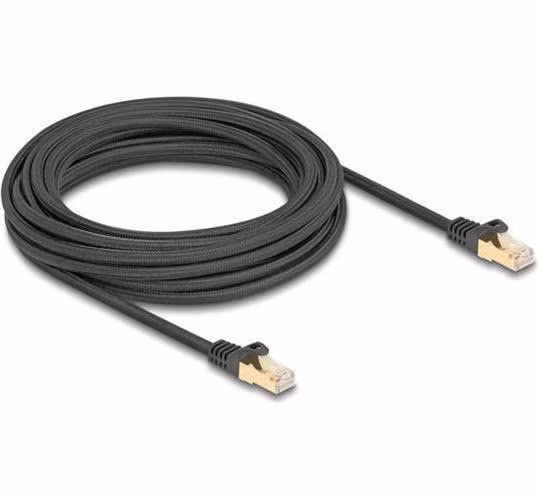 Delock Síťový kabel RJ45 s pleteným opláštěním, Cat.6A, ze zástrčky S/FTP na zástrčku, 7,5 m, černý