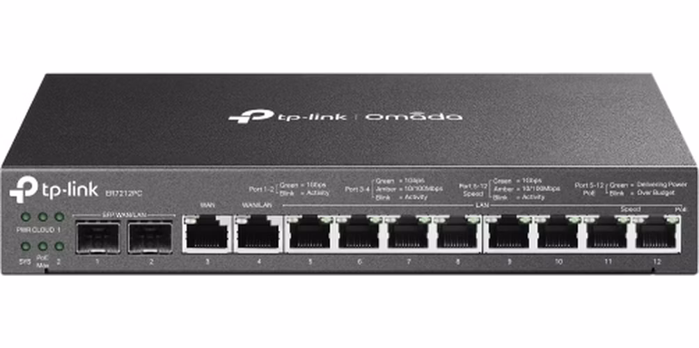 Omada Gigabit VPN Router with PoE+ Ports and Controller Ability PORT: 2× Gigabit SFP WAN/LAN Port, 1× Gigabit RJ45 WAN P