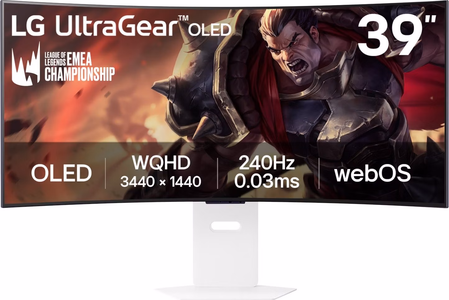 LG 39GX90SA-W 39"W OLED 3440x1440 Mega:1 0.03ms 275cd DP 2xHDMI USB-C (65W) repro 240Hz WEB OS