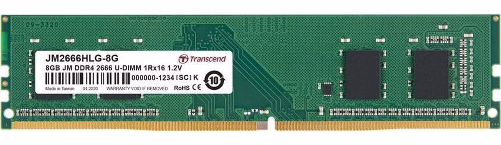 Transcend paměť 8GB DDR4 2666 U-DIMM (JetRam) 1Rx16 CL19