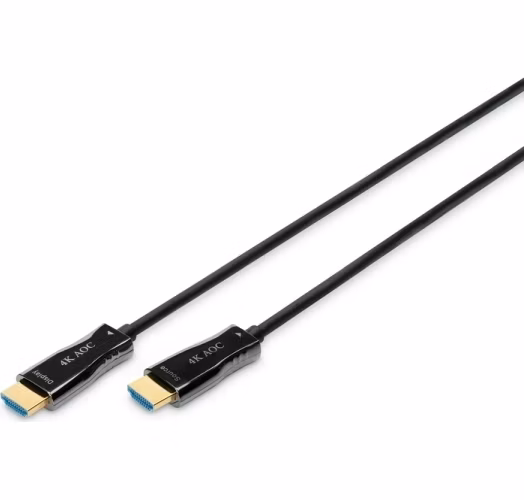 Digitus Připojovací kabel HDMI AOC s hybridním vláknem, typ A M/M, 30 m, UHD 4K@60 Hz, CE, zlatá, bl