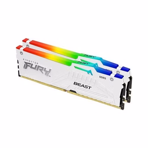 Kingston FURY Beast White/DDR5/32GB/5200MHz/CL40/2x16GB/RGB/White