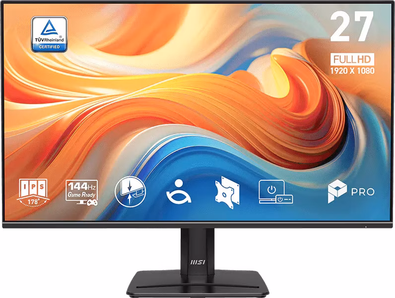 MSI PRO MP271 E14A/ 27"/ 1920x1080/ IPS/ 144Hz/ 1ms/ 300cd/m2/ 1500:1/ HDMI/ DP/ VESA/ černý