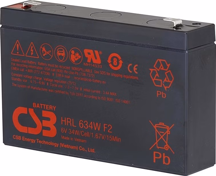 Batéria CSB HR1234WF2; 12V, 9Ah/34W, F2