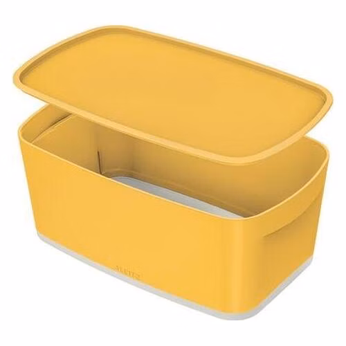 LEITZ Úložný box s víkem MyBox Cosy, velikost S, teplá žlutá