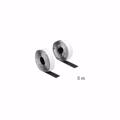 Delock Prilnavá páska suchého zipu Velcro, na zapínání háckovým a smyckovým povrchem, D 5 m x Š 25 mm, cerná