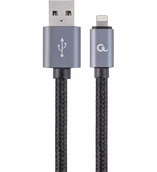 Gembird kábel nabíjací Lightning 8-pin (M) na USB 2.0 (M), prémiový, opletený, 1.8 m, čierny