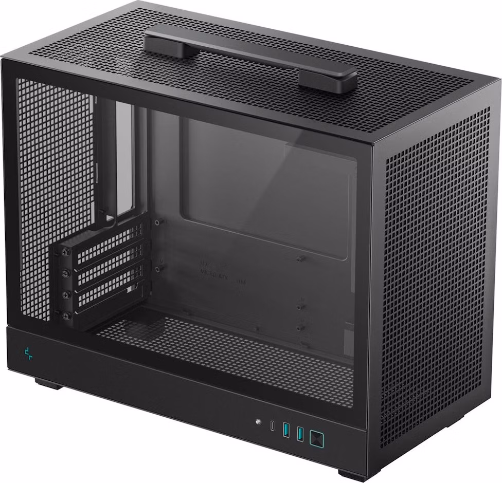 DEEPCOOL skříň CH160 Plus / micro-ATX / USB 3.0 / USB-C / prosklená bočnice / držadlo / černá