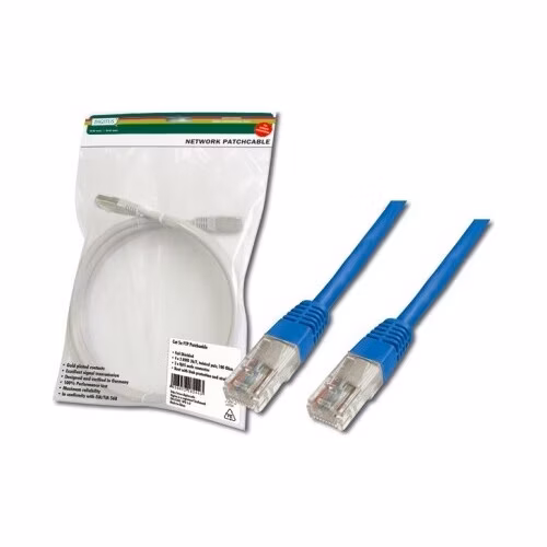 Digitus Patch Cable, UTP, CAT 5e, AWG 26/7, měď, modrý, 5m