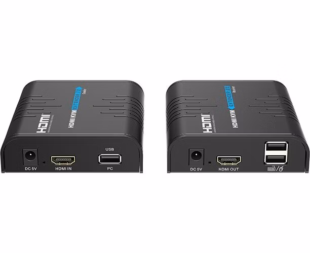 XtendLan HDMI přenos po LAN, vysílač a přijímač, IP/UDP, 100Mbps@1080p, přenos USB, funkce KVM