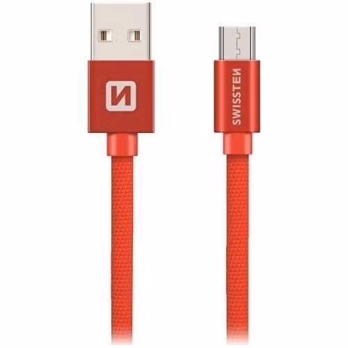 Swissten Datový Kabel Textile Usb / Micro Usb 3,0 M Červený