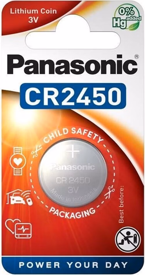 PANASONIC Lithiová baterie (knoflíková) CR-2450EL/1B 3V (Blistr 1ks)