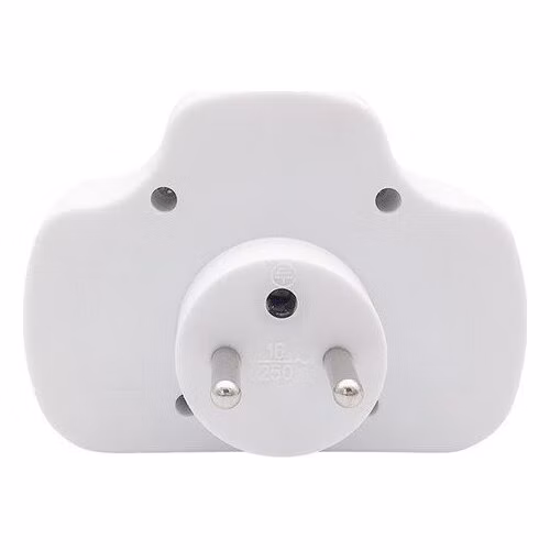 Solight rozbočka, 1x 10A + 2x 2,5A, biela, vypínač