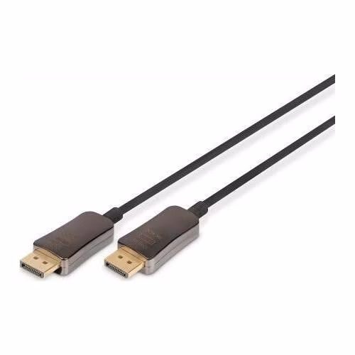 Digitus DisplayPort AOC hybridní připojovací kabel M/M, 30m, UHD 8K@60Hz, CE, gold, bl