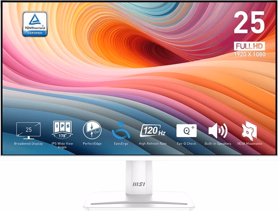 MSI LCD PRO MP251W E2, 24.5", 1920 x 1080, IPS, 120Hz, 300nits, VESA 100x100, White