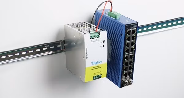 DIGITUS 48 V DC, 5 A, 240 W, AC-DC, Průmyslový napájecí zdroj pro montáž na DIN lištu, kovové pouzdro