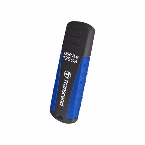 Transcend 128GB JetFlash 810 USB 3.1 (Gen 1) flash disk, černo/modrý, odolá nárazu, tlaku, prachu i vodě