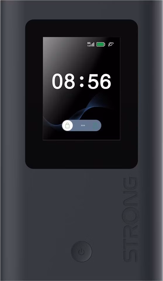 STRONG 5G MIFI AX1800/ Wi-Fi standard 802.11ax/ 574 Mbps@2.4 GHz/ 1201Mbps@5GHz/ 1x nano SIM slot/ 1x USB-C/ černý