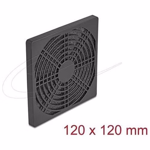 Delock Rošt ventilátoru s protiprachovým filtrem, rozměr 120 x 120 mm, černý