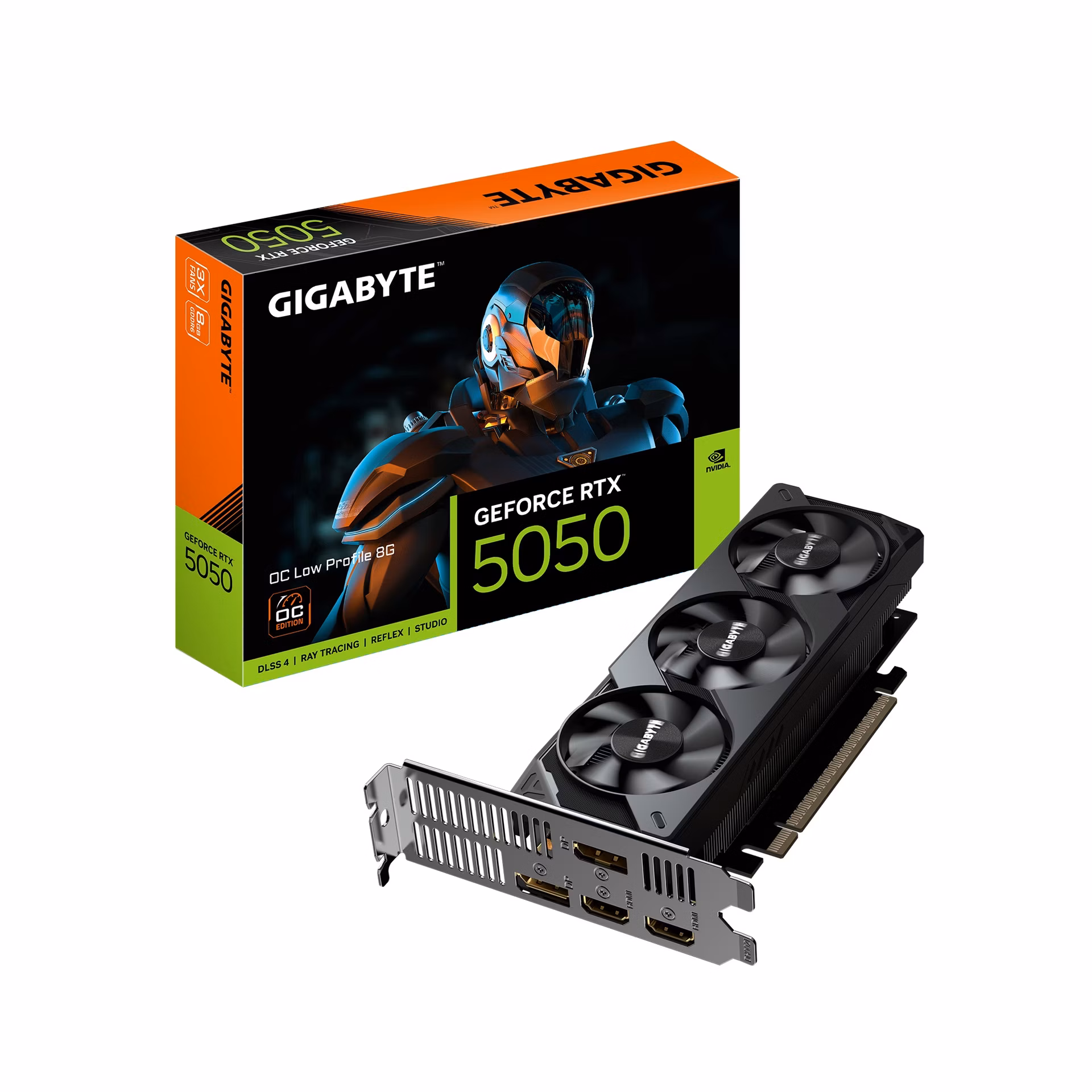 GIGABYTE GeForce RTX 5050 OC Low Profile 8G / PCI-E / 8GB GDDR6 / 2x HDMI / 2x DP