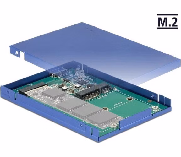 Delock 2.5” Konvertor USB 3.1 Micro-B samice > M.2 / mSATA s pouzdrem