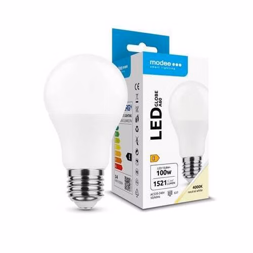 Modee E27 13,8W A60 LED studená 4000K