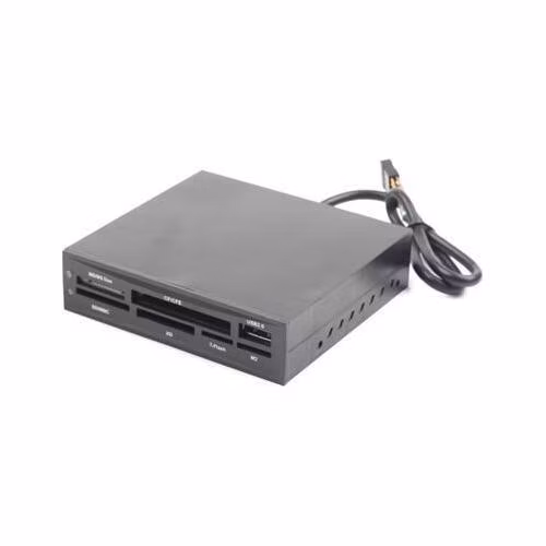 GEMBIRD Interní čtečka flash karet, 3,5" SDXC+USB černá, FDI2-ALLIN1-02-B