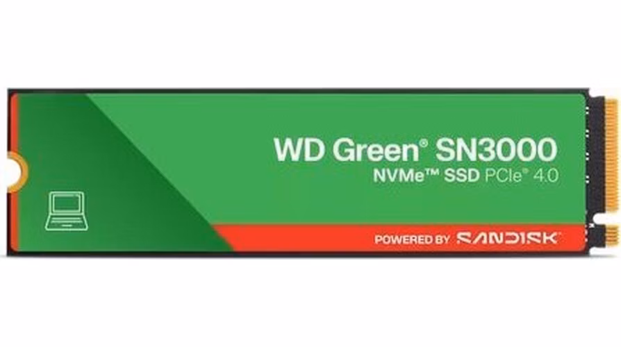 WD Green SN3000 SSD Powered by SanDisk 2TB M.2 NVMe Gen4 5000/4200MBps
