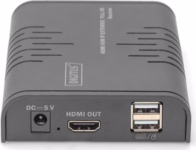 DIGITUS DS-55530 HDMI KVM IP Extender přijímač, Full HD, 60 Hz, 120m, černá