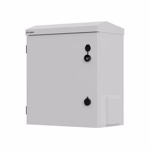 LANBERG Hermetický RACK rozvaděč 10" pro montáž na stěnu nebo stožár, IP55, 420 × 300 × 500 mm, šedý(sestavený