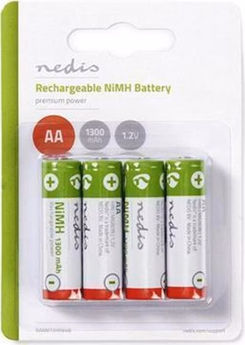 Nedis BANM13HR64B - Dobíjecí Ni-MH Baterie AA | 1.2 V | 1 300 mAh | 4 kusy | Blistr