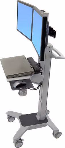 ERGOTRON Neo-Flex® Dual WideView WorkSpace, pojízdný multifunkční vozík, uchycení pro dva monitory