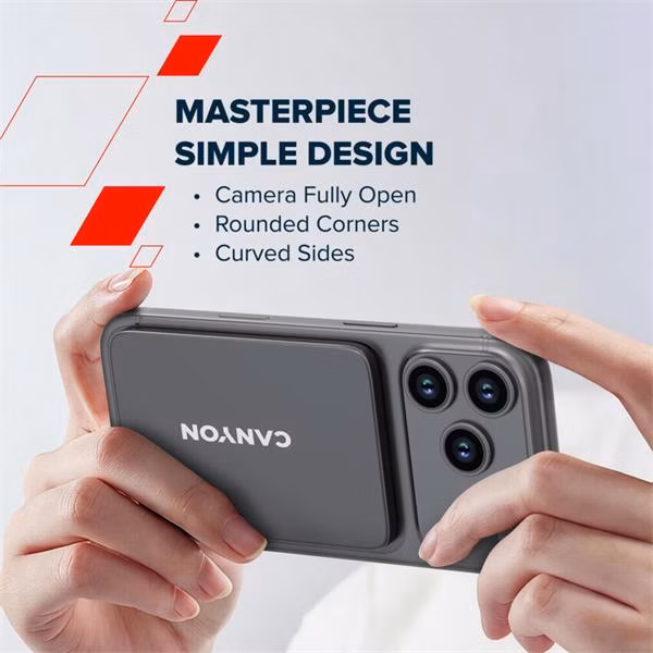 Canyon OnCharge 503, Powerbank, 3 000 mAh,in: USB-C 10W,out: USB-C 10W+Wireless 7.5W, ultratenká, hliníková, strieborná